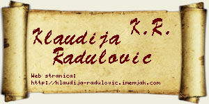 Klaudija Radulović vizit kartica